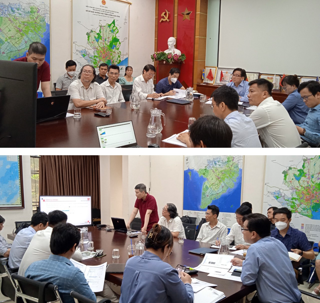 Hội đồng nghiệm thu đề tài Nghiên cứu ứng dụng phần mềm mã nguồn mở QGIS vào công tác quy hoạch xây dựng.